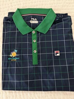 Fila BNP Paribas Tennis Open Logo Polo Shirt ,NWT, LRG